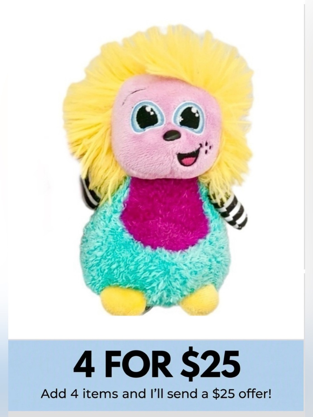 GANZ HairBrains 6" Plush Stuffed Plush Toy Collectible